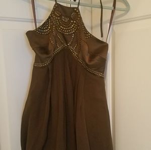 Arden B. Beaded Halter dress